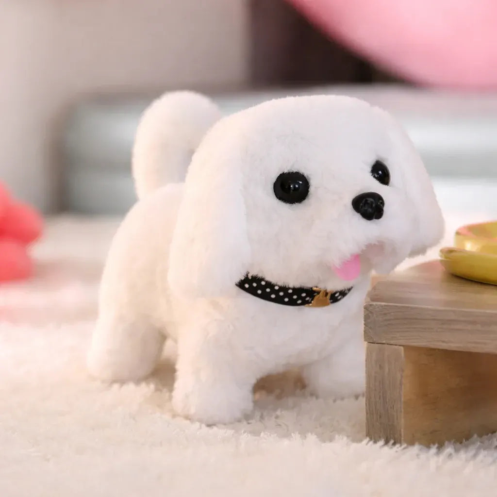 Walking Robotic Puppy Plush Toy with Barking Sound and Wagging Tail