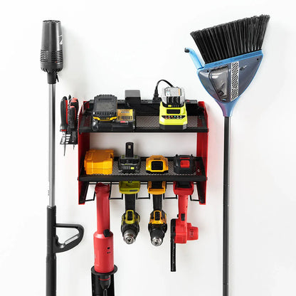 Wall-Mounted Garage Power Tool Storage Shelf & Organizer Station