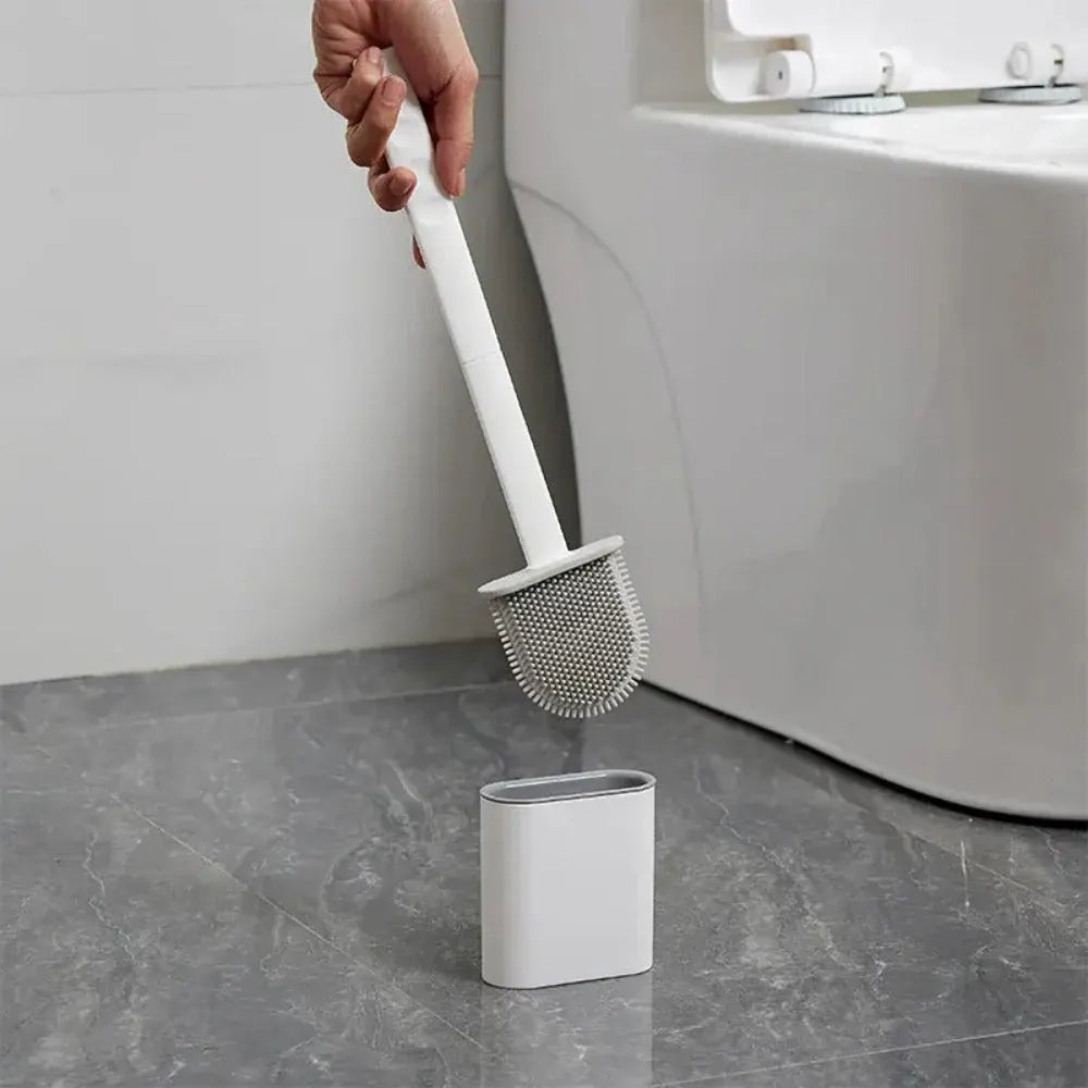 Wall-Mounted Silicone Toilet Cleaning Brush for Bathroom