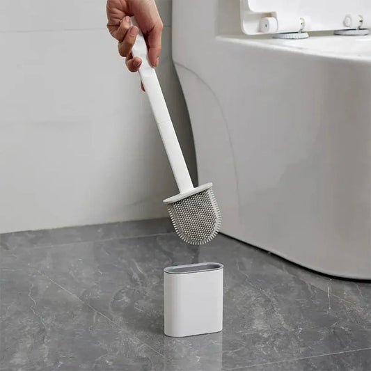 Wall-Mounted Silicone Toilet Cleaning Brush for Bathroom