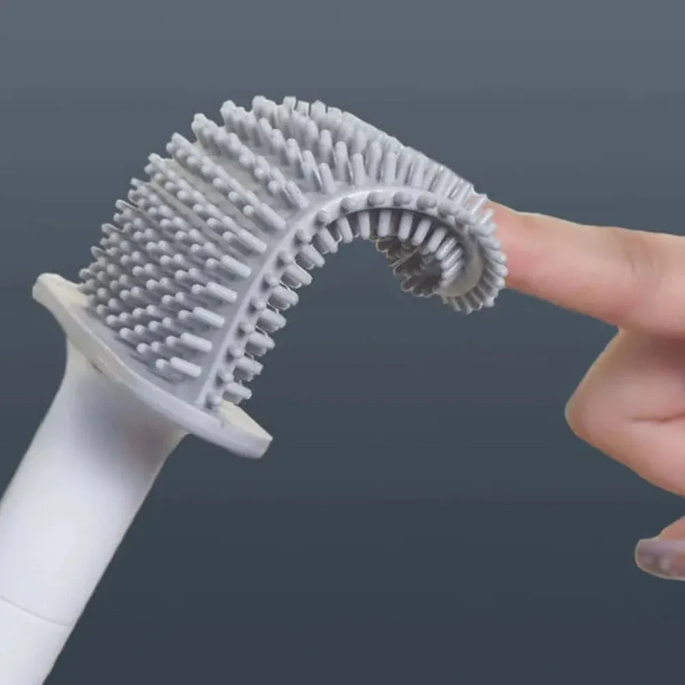 Wall-Mounted Silicone Toilet Cleaning Brush for Bathroom