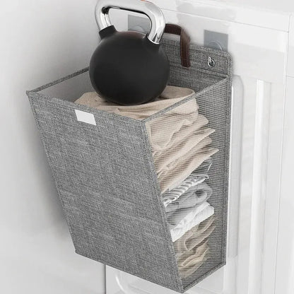 Wallora Foldable Wall-Mounted Adhesive Laundry Hamper & Organizer