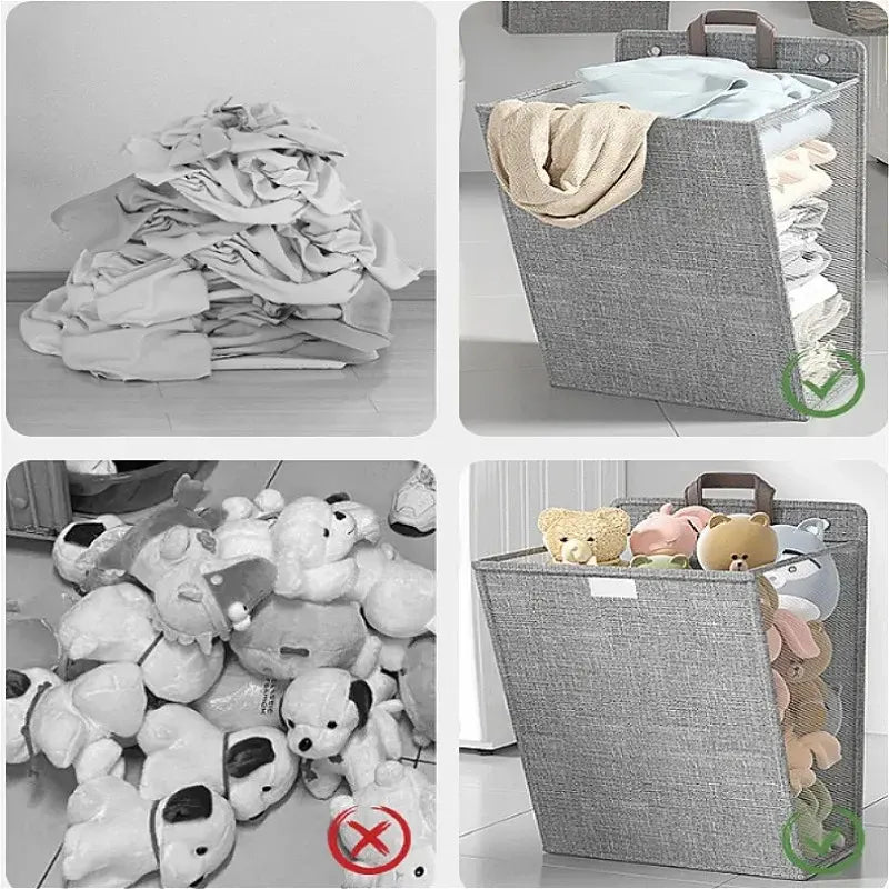 Wallora Foldable Wall-Mounted Adhesive Laundry Hamper & Organizer