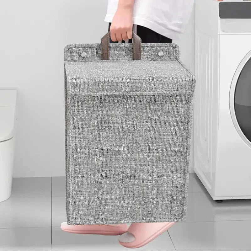 Wallora Foldable Wall-Mounted Adhesive Laundry Hamper & Organizer