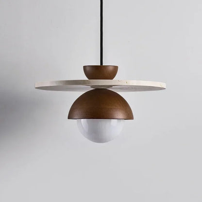 Walnut & Stone LED Pendant Chandelier - Danish Design Ceiling Light