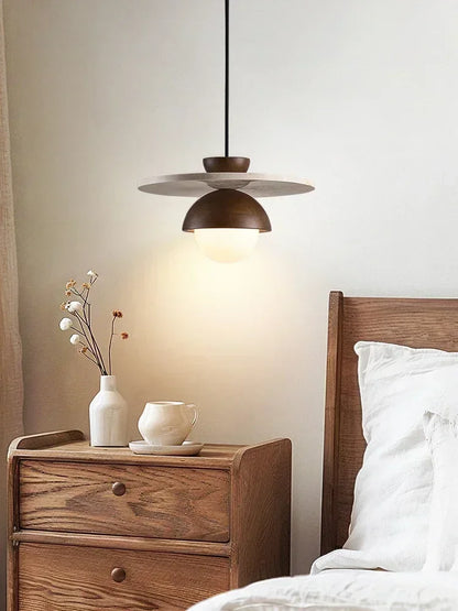 Walnut & Stone LED Pendant Chandelier - Danish Design Ceiling Light