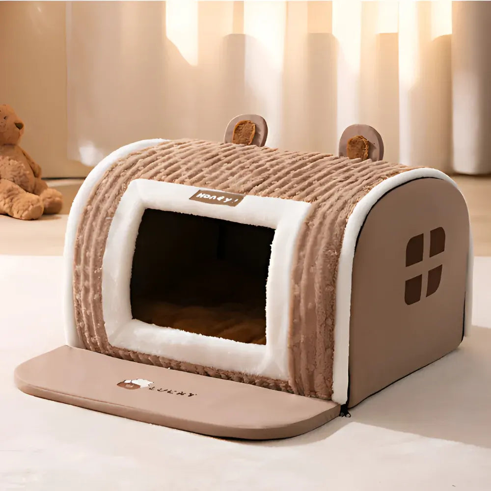 Washable Plush Pet Sleeping Cushion Bed with Soft Mat Cover