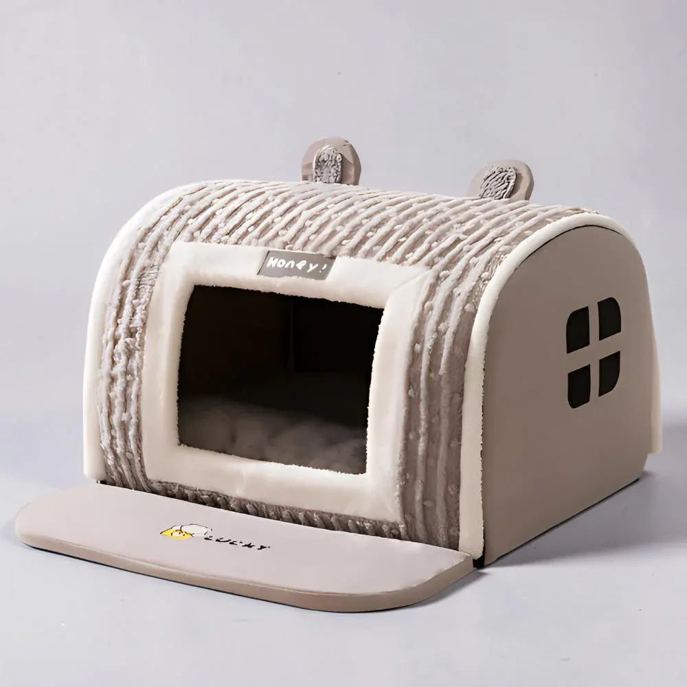 Washable Plush Pet Sleeping Cushion Bed with Soft Mat Cover