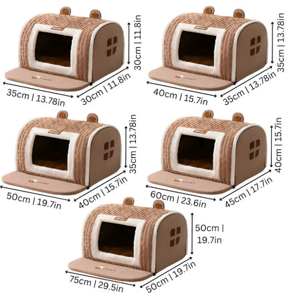 Washable Plush Pet Sleeping Cushion Bed with Soft Mat Cover