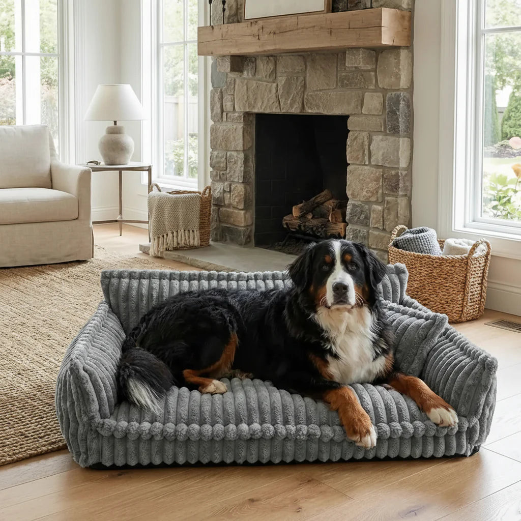 Washable Raised-Edge Dog Sofa Bed for Large Dogs