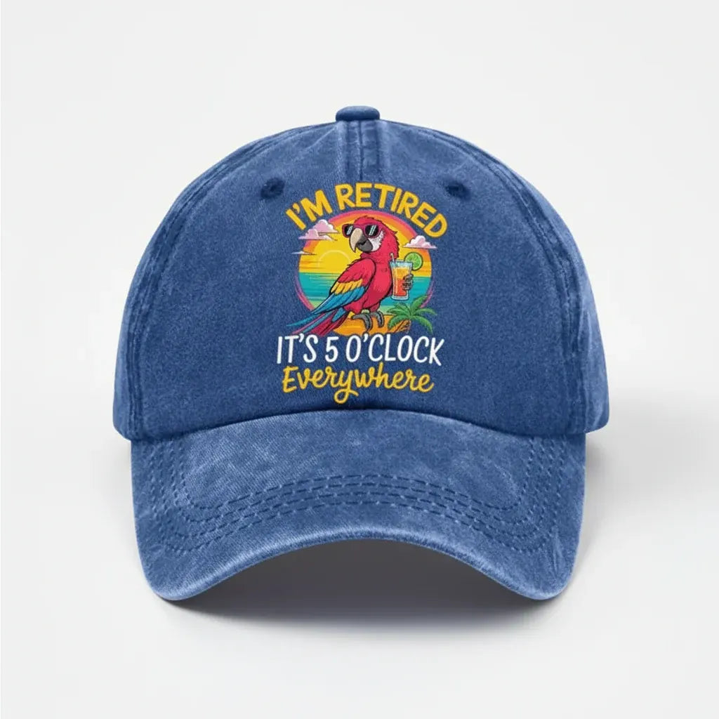 Washed Cotton Adjustable Baseball Cap with Embroidered Design, Casual Fit