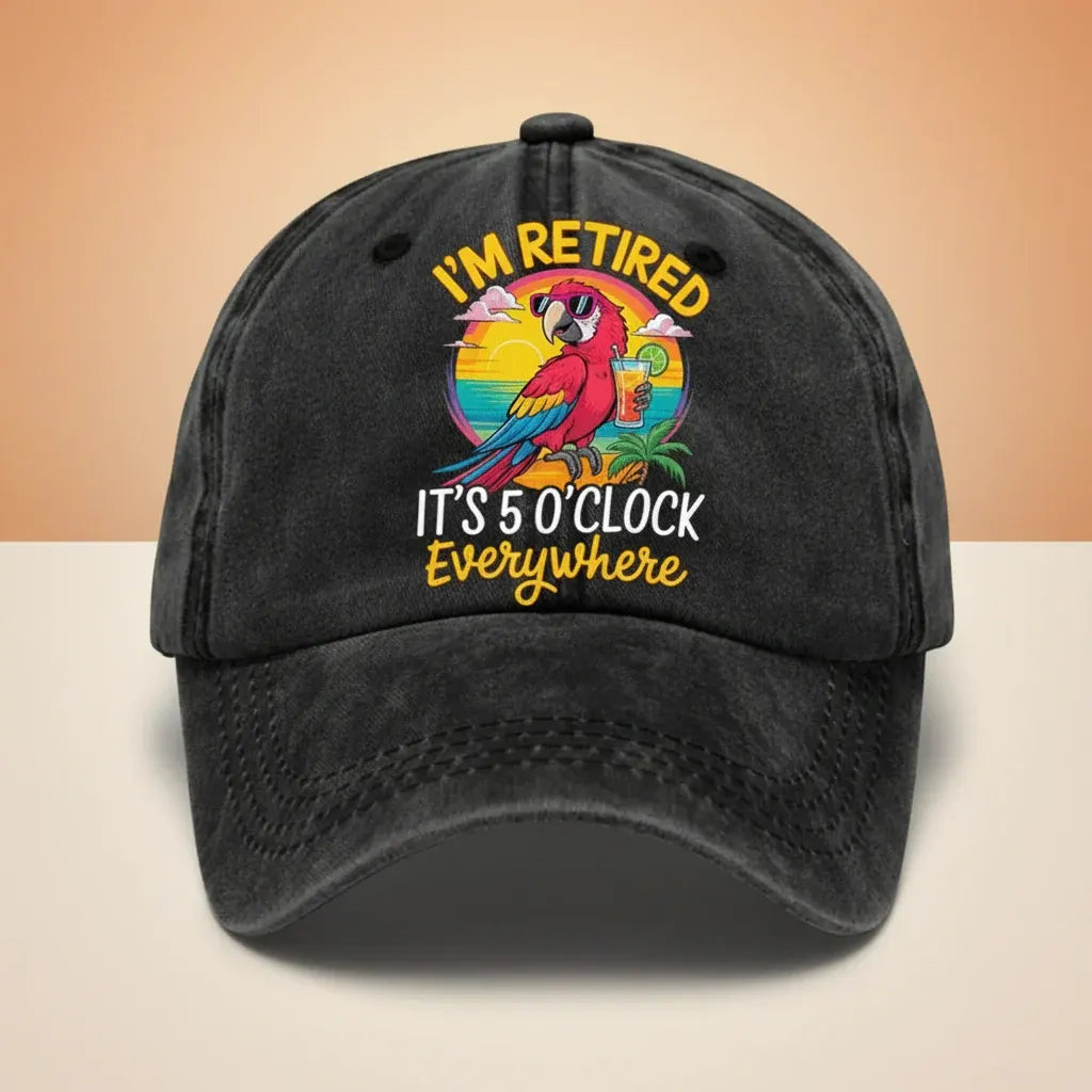 Washed Cotton Adjustable Baseball Cap with Embroidered Design, Casual Fit