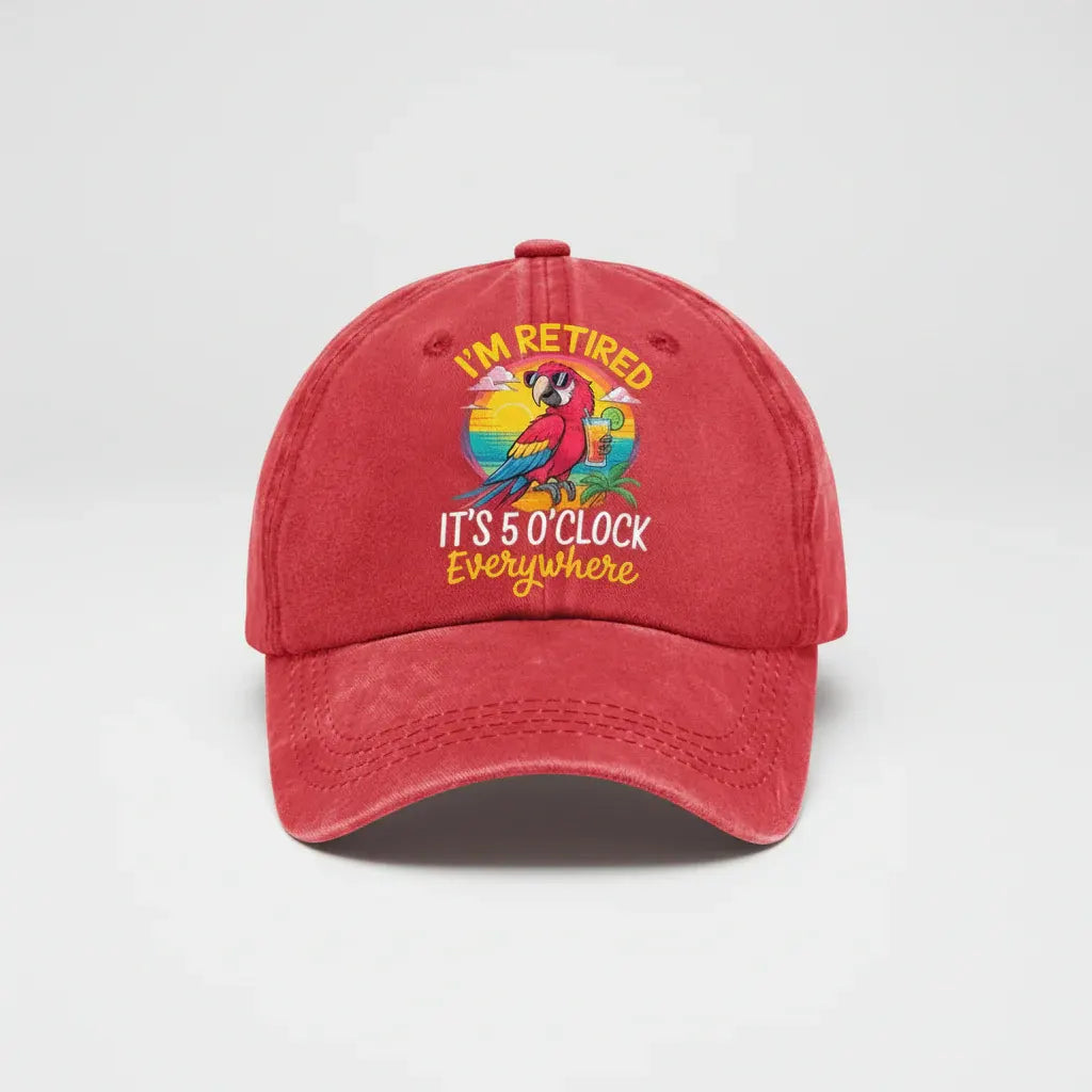 Washed Cotton Adjustable Baseball Cap with Embroidered Design, Casual Fit