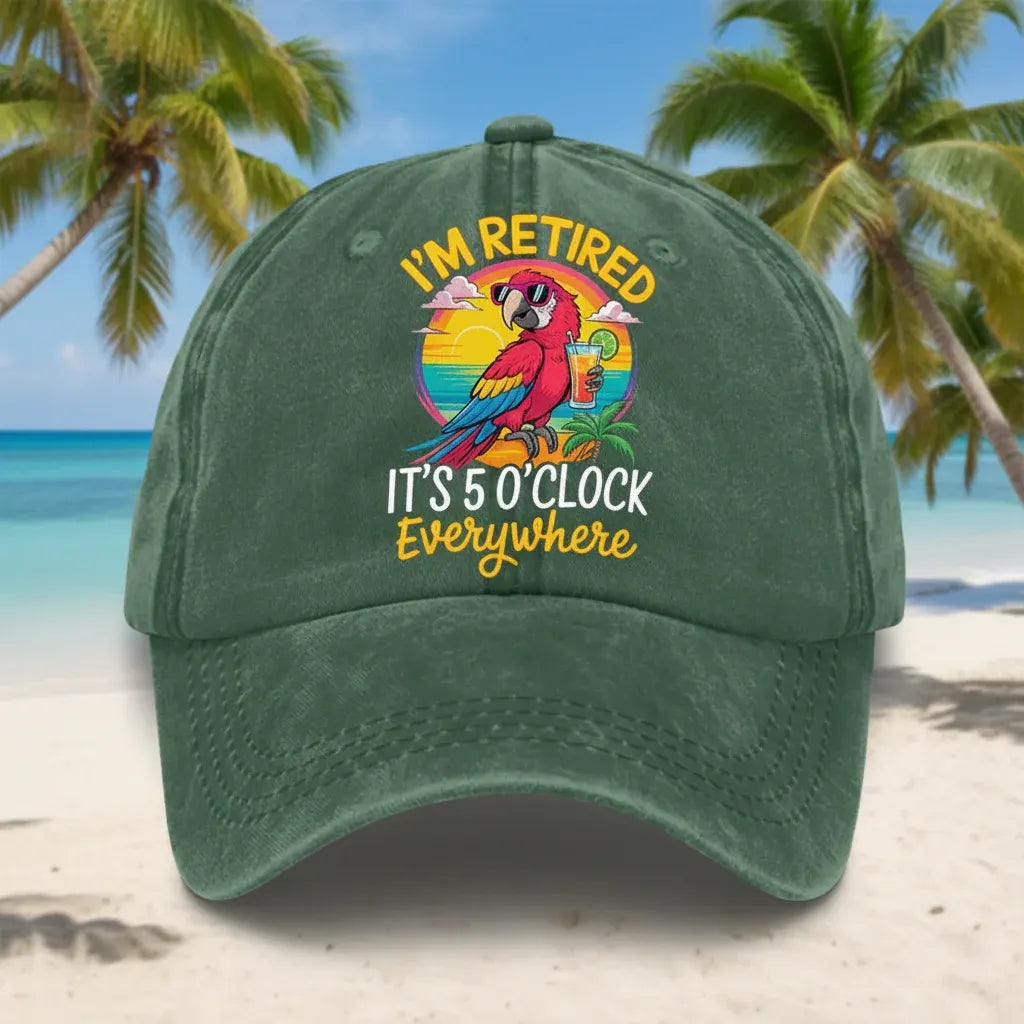Washed Cotton Adjustable Baseball Cap with Embroidered Design, Casual Fit