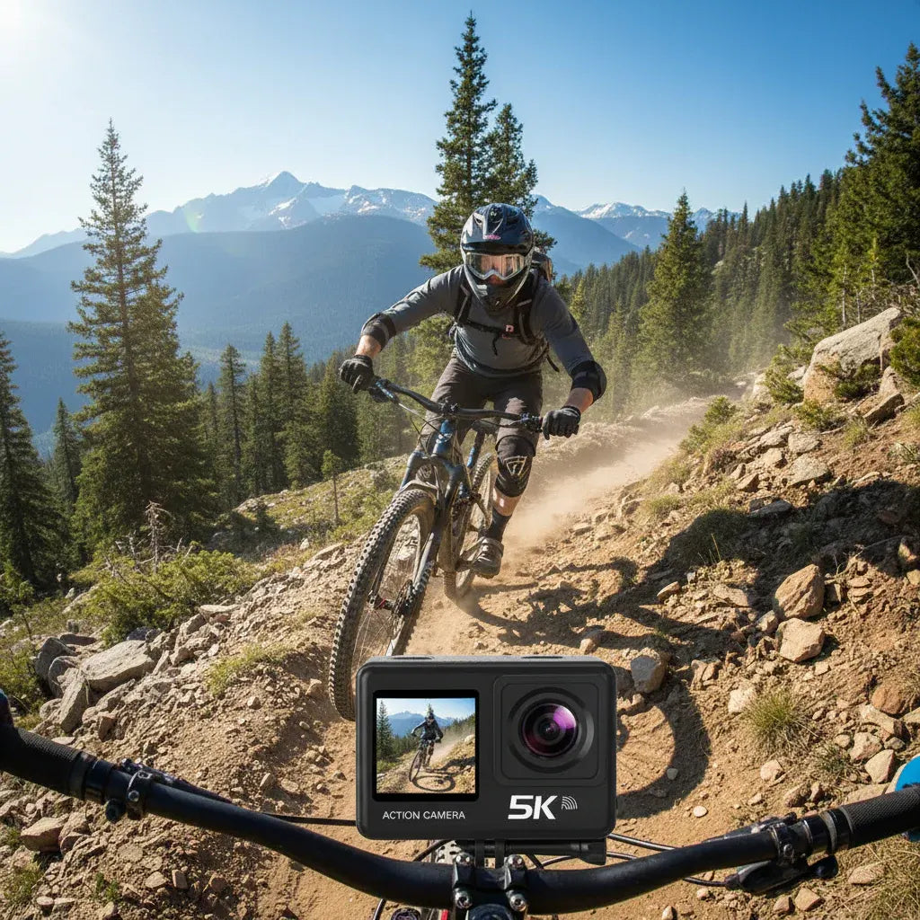 Waterproof 5K Sports Action Camera with Mounting Accessory Kit