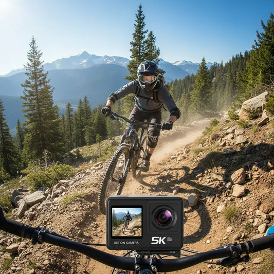 Waterproof 5K Sports Action Camera with Mounting Accessory Kit