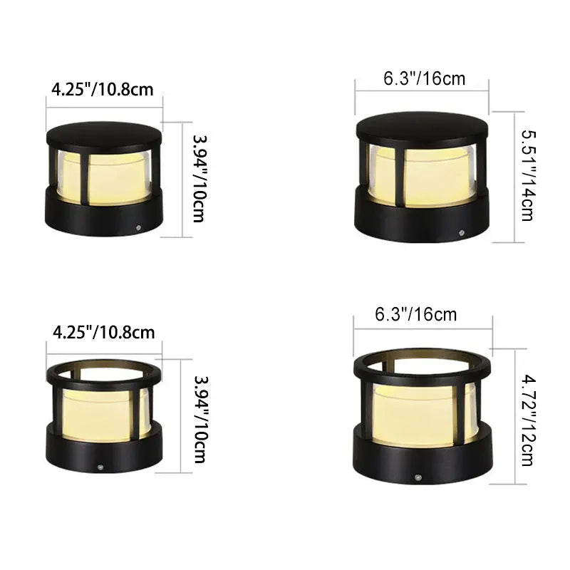 Waterproof Aluminum Cylinder LED Outdoor Lawn Light – Industrial Style