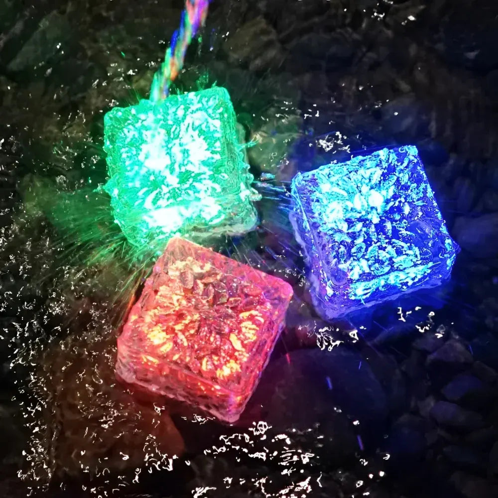 Waterproof Bath Toys with Colorful Light-Up Cubes