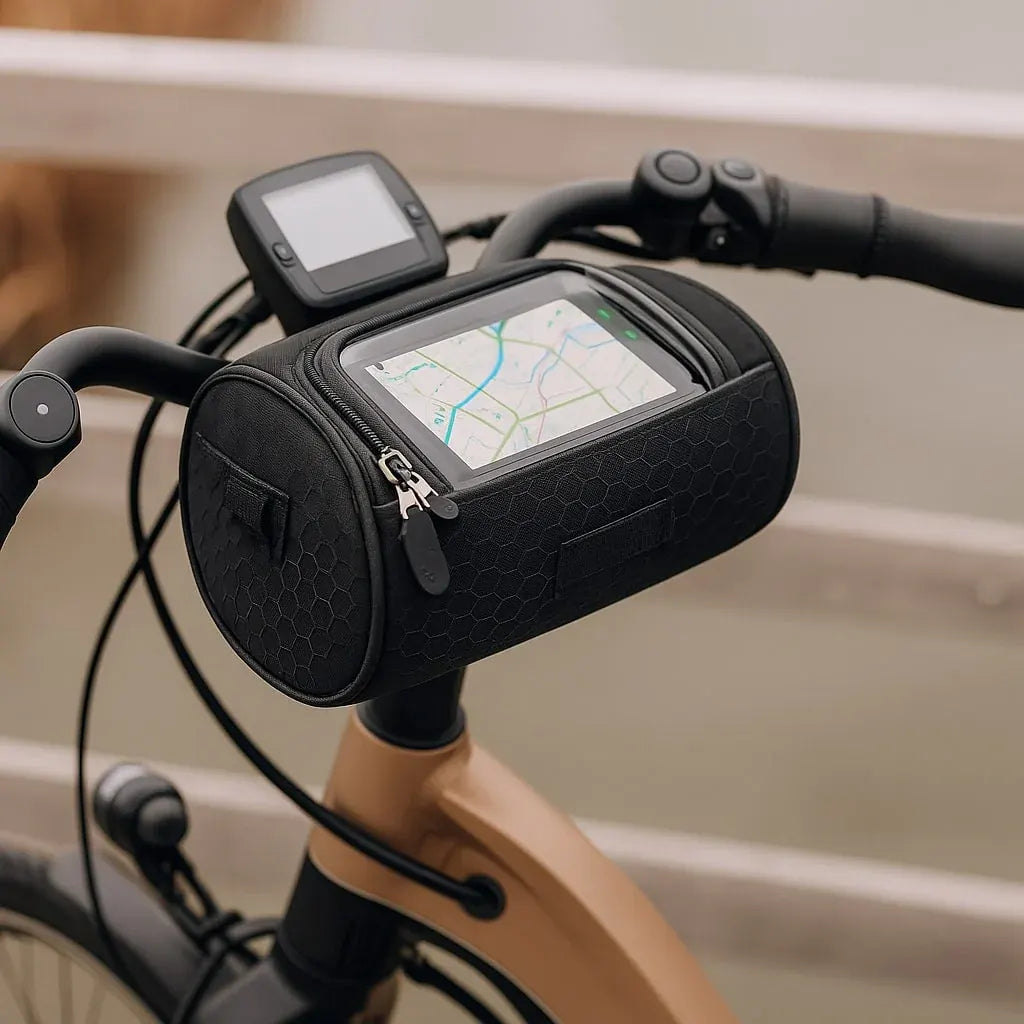 Waterproof Bicycle Handlebar Bag with Touchscreen Phone Holder Storage Pouch