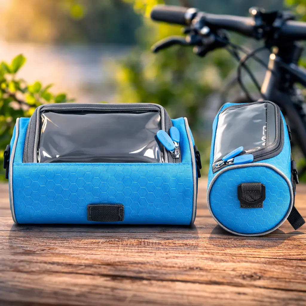 Waterproof Bicycle Handlebar Bag with Touchscreen Phone Holder Storage Pouch