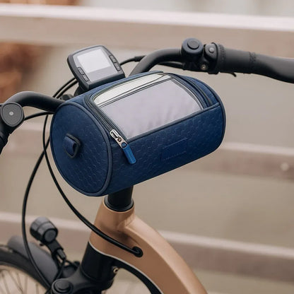 Waterproof Bicycle Handlebar Bag with Touchscreen Phone Holder Storage Pouch