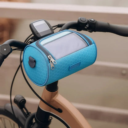 Waterproof Bicycle Handlebar Bag with Touchscreen Phone Holder Storage Pouch