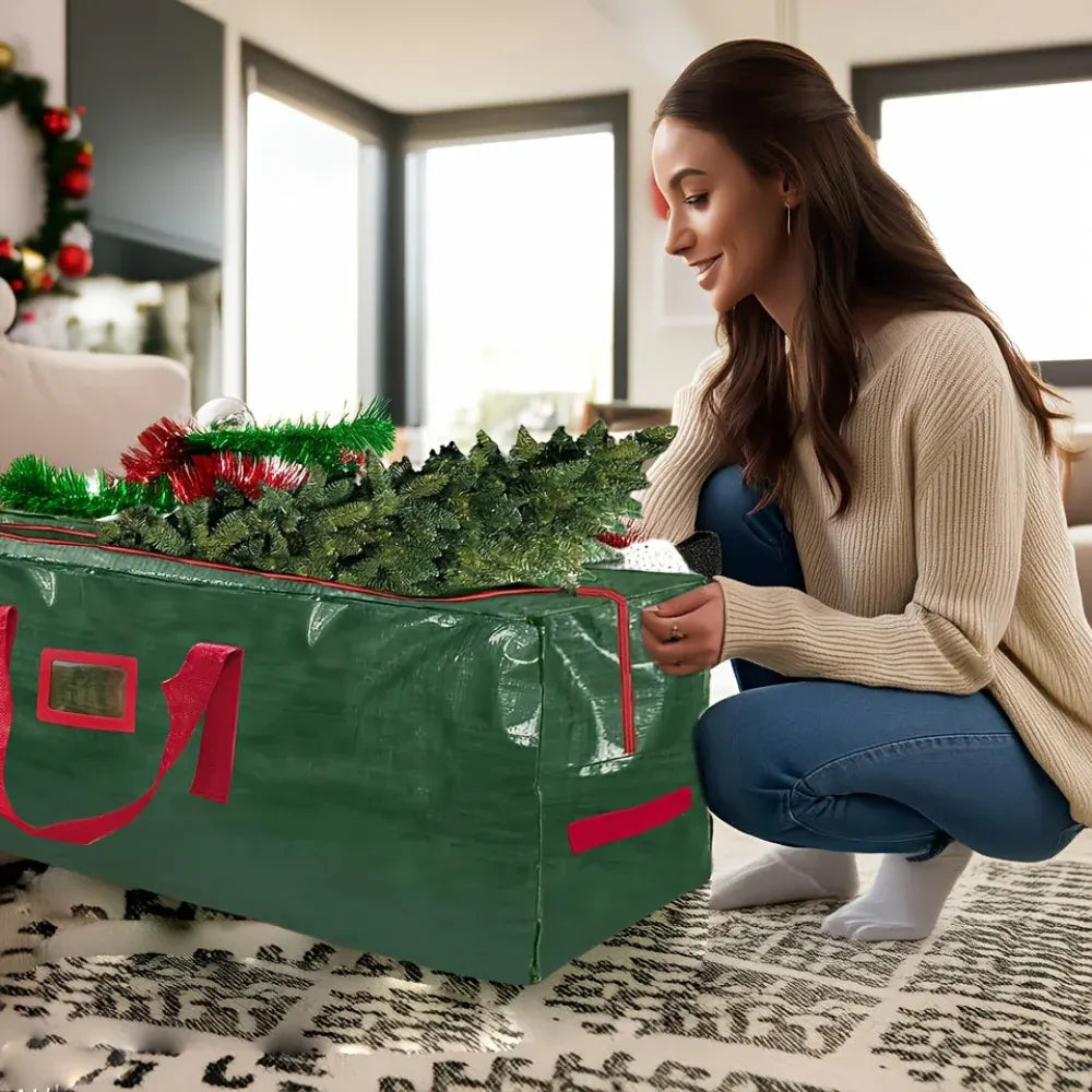 Waterproof Heavy-Duty Plastic Christmas Tree Storage Organizer Bag