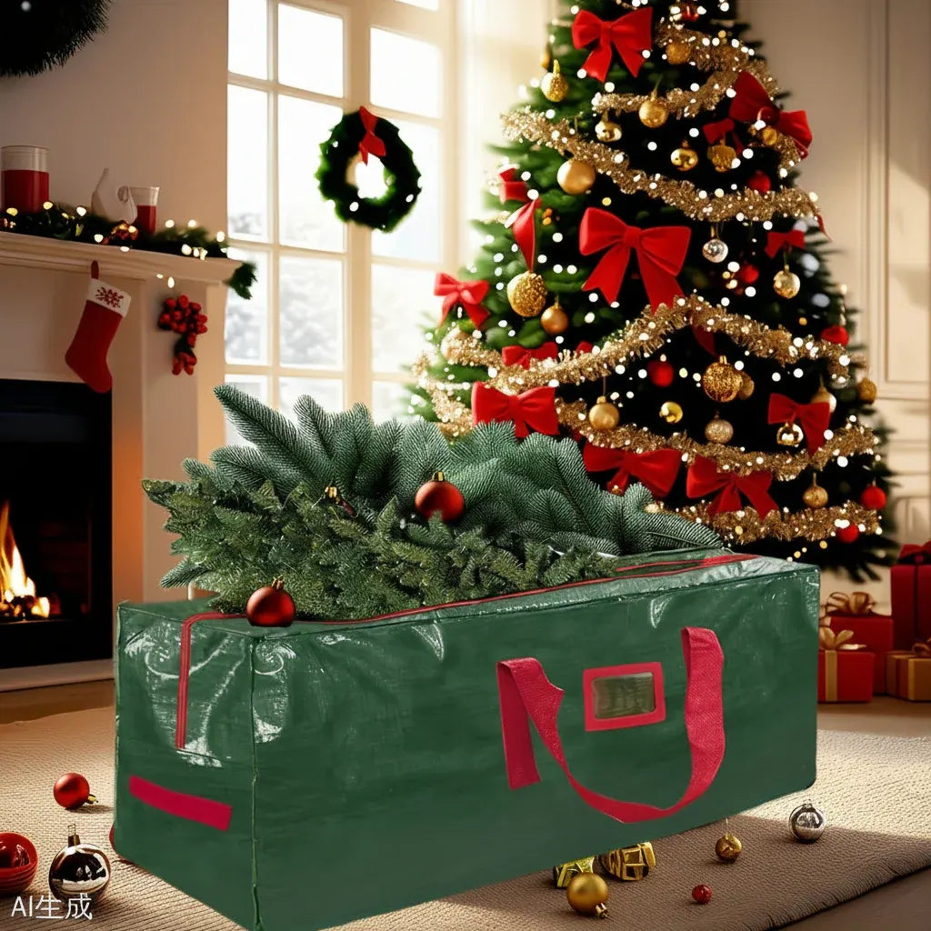 Waterproof Heavy-Duty Plastic Christmas Tree Storage Organizer Bag