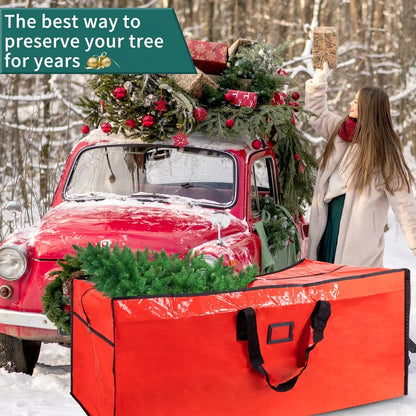 Waterproof Heavy-Duty Plastic Christmas Tree Storage Organizer Bag