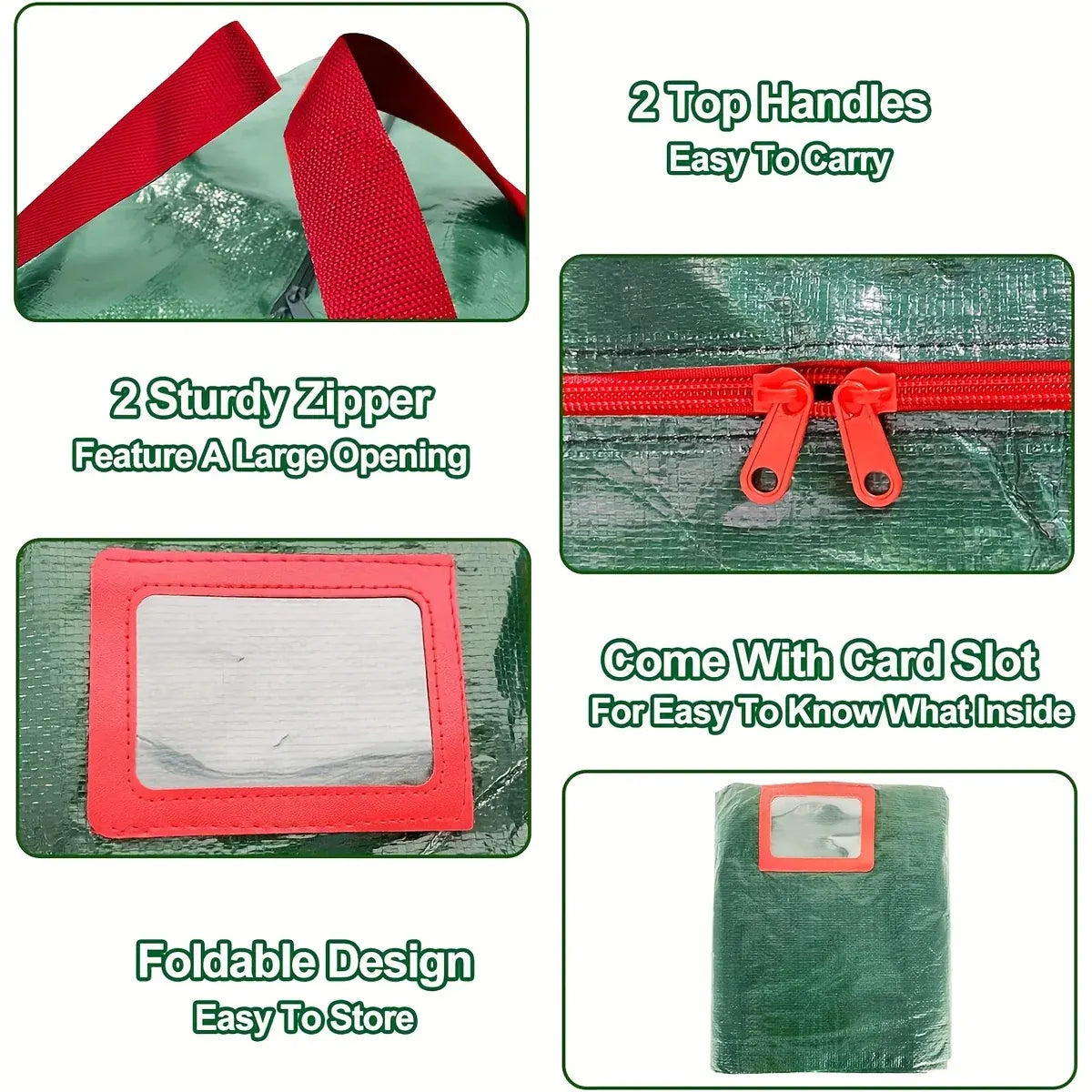Waterproof Heavy-Duty Plastic Christmas Tree Storage Organizer Bag