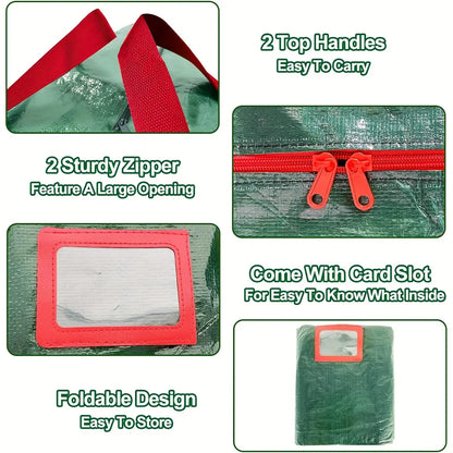 Waterproof Heavy-Duty Plastic Christmas Tree Storage Organizer Bag