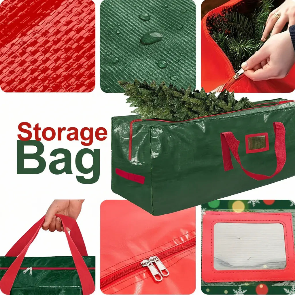 Waterproof Heavy-Duty Plastic Christmas Tree Storage Organizer Bag