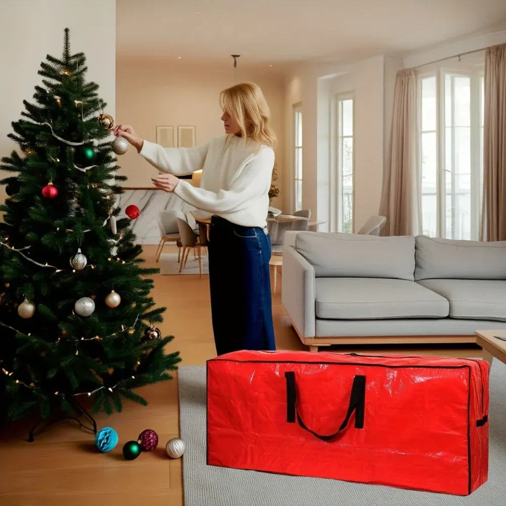 Waterproof Heavy-Duty Plastic Christmas Tree Storage Organizer Bag