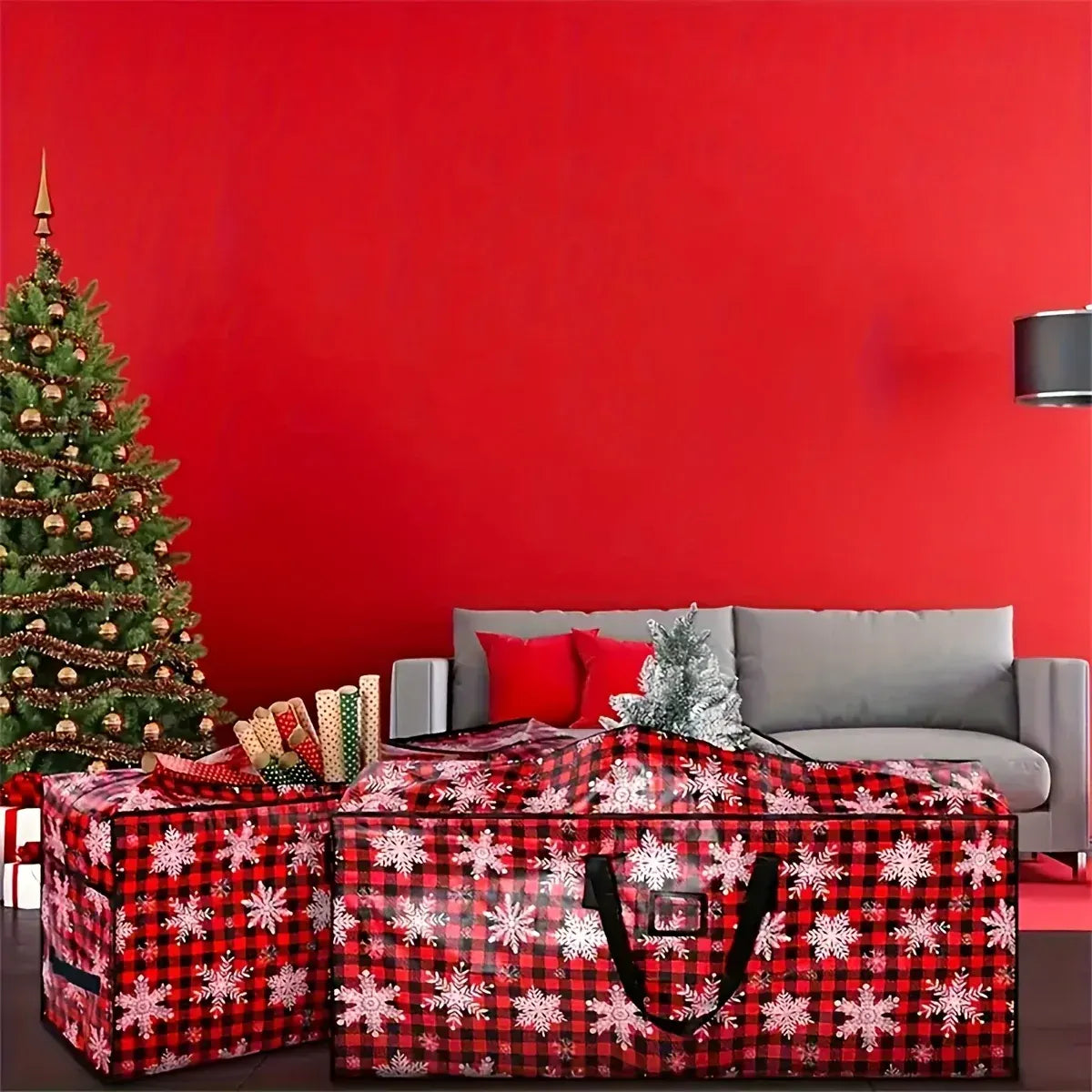 Waterproof Heavy-Duty Plastic Christmas Tree Storage Organizer Bag