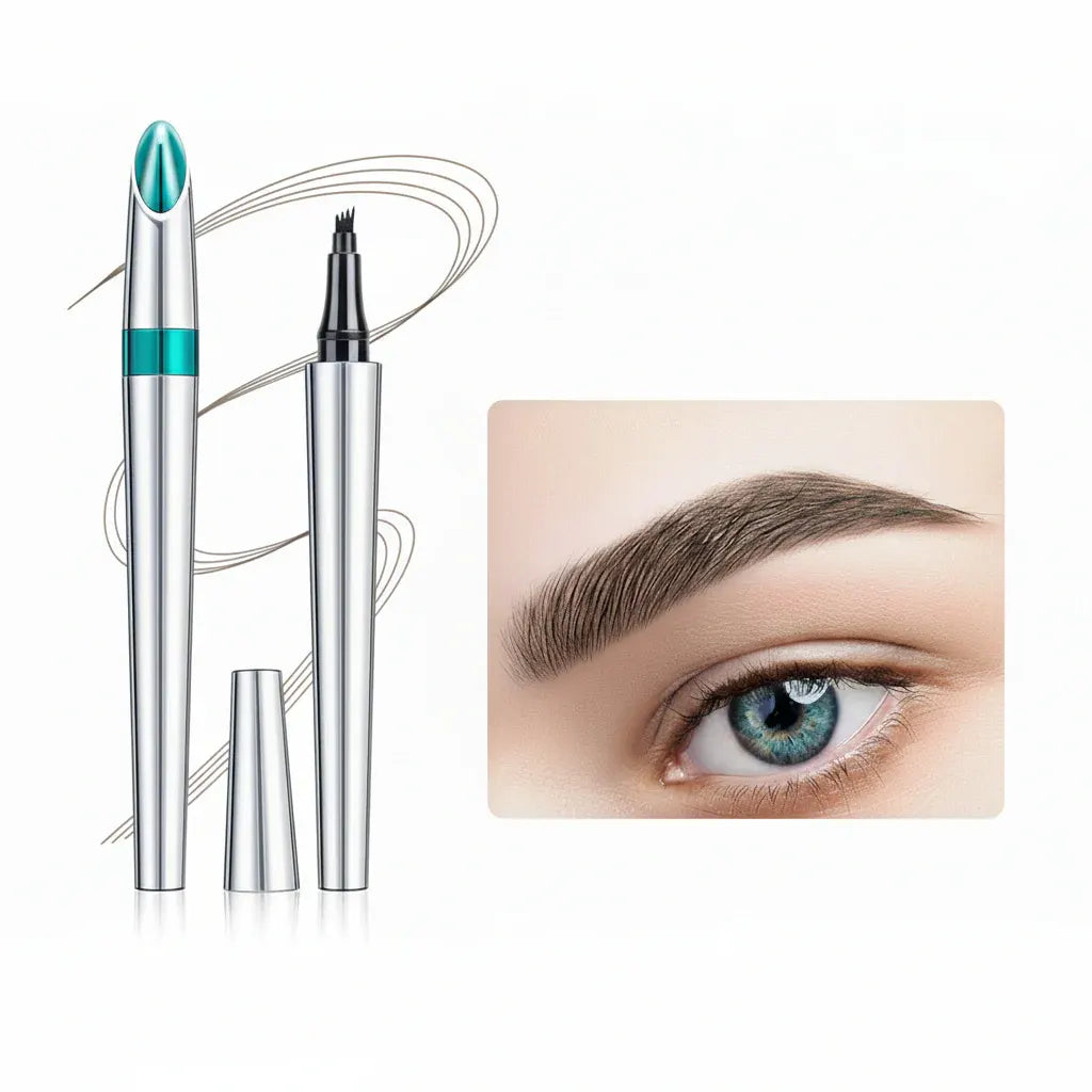 Waterproof Microblading Brow Pencil with 4-Tip Precision Makeup Pen