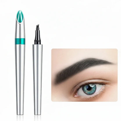 Waterproof Microblading Brow Pencil with 4-Tip Precision Makeup Pen
