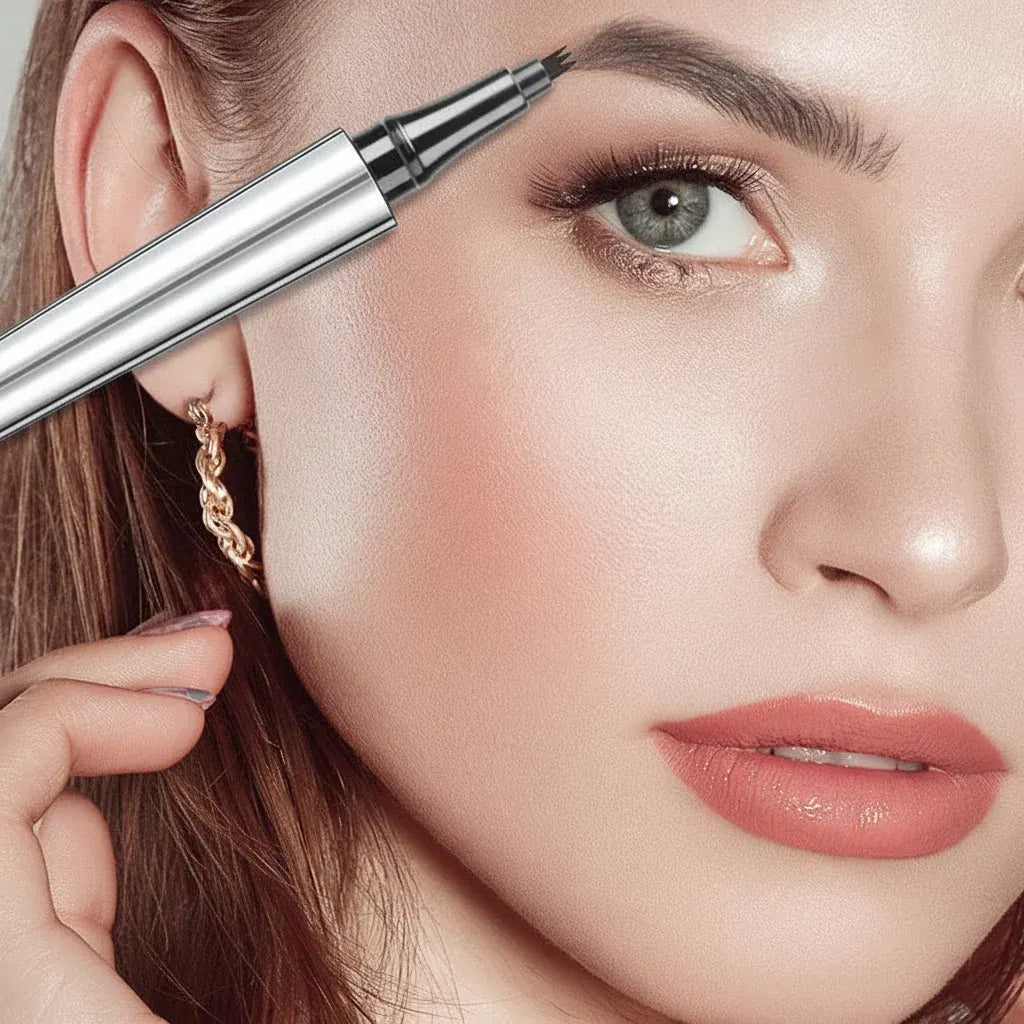 Waterproof Microblading Brow Pencil with 4-Tip Precision Makeup Pen