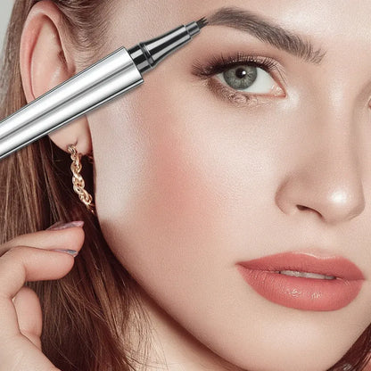 Waterproof Microblading Brow Pencil with 4-Tip Precision Makeup Pen