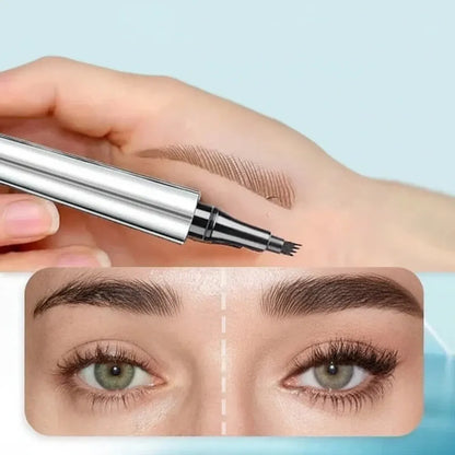 Waterproof Microblading Brow Pencil with 4-Tip Precision Makeup Pen