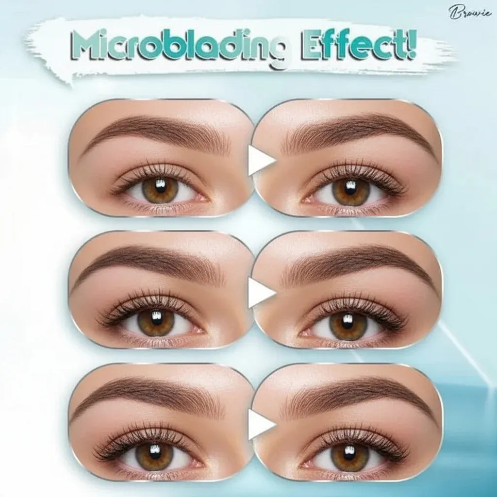 Waterproof Microblading Brow Pencil with 4-Tip Precision Makeup Pen