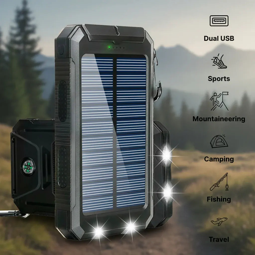Waterproof Solar Power Bank 20000mAh Portable Charger