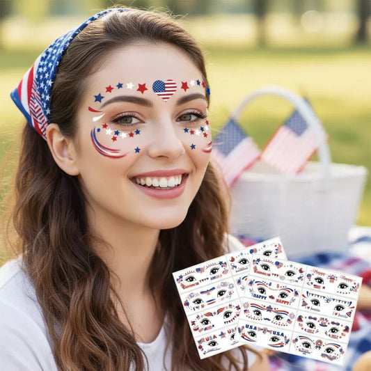 Waterproof USA Flag Face Stickers for World Cup Fans