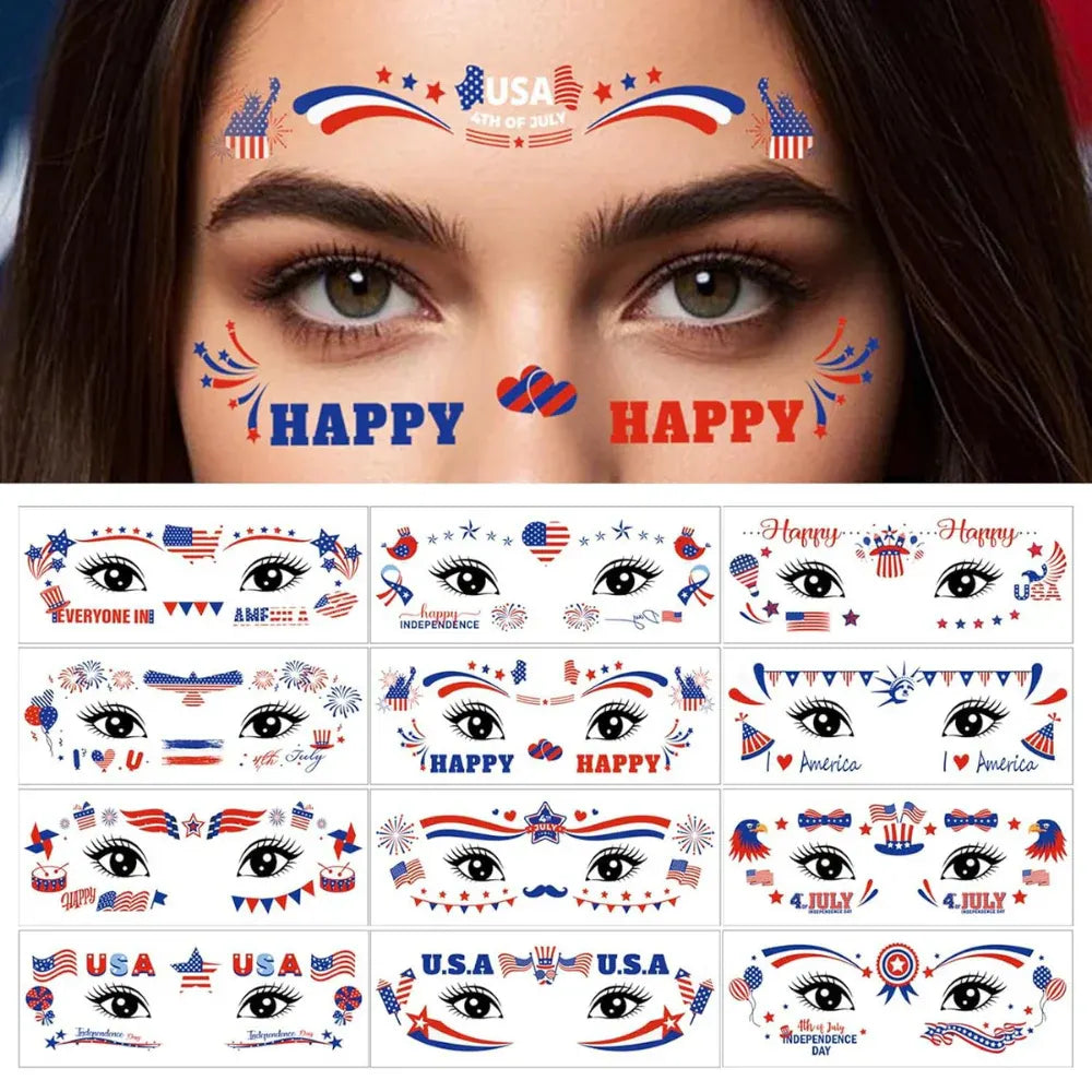 Waterproof USA Flag Face Stickers for World Cup Fans