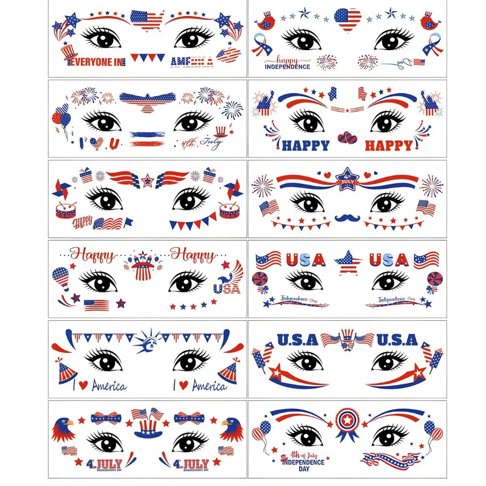Waterproof USA Flag Face Stickers for World Cup Fans
