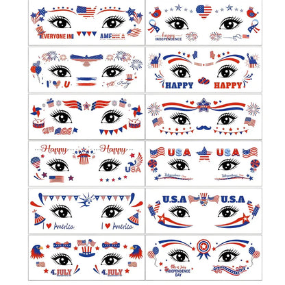 Waterproof USA Flag Face Stickers for World Cup Fans