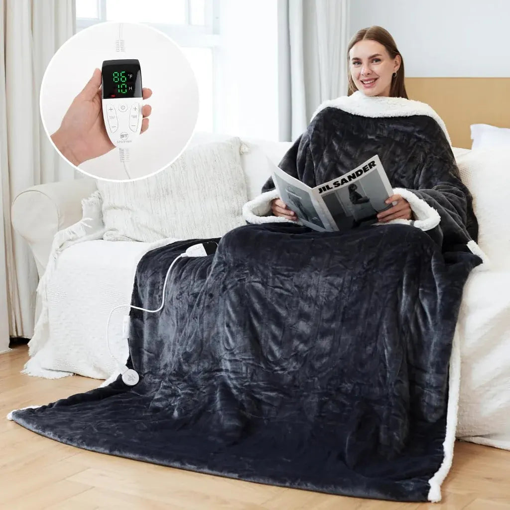Wearable Electric Heated Throw Blanket for Adults - Winter Warmth