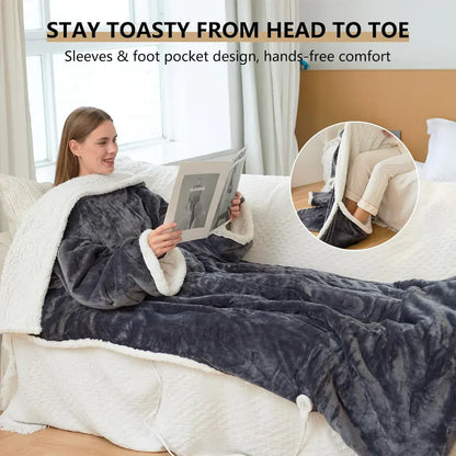 Wearable Electric Heated Throw Blanket for Adults - Winter Warmth