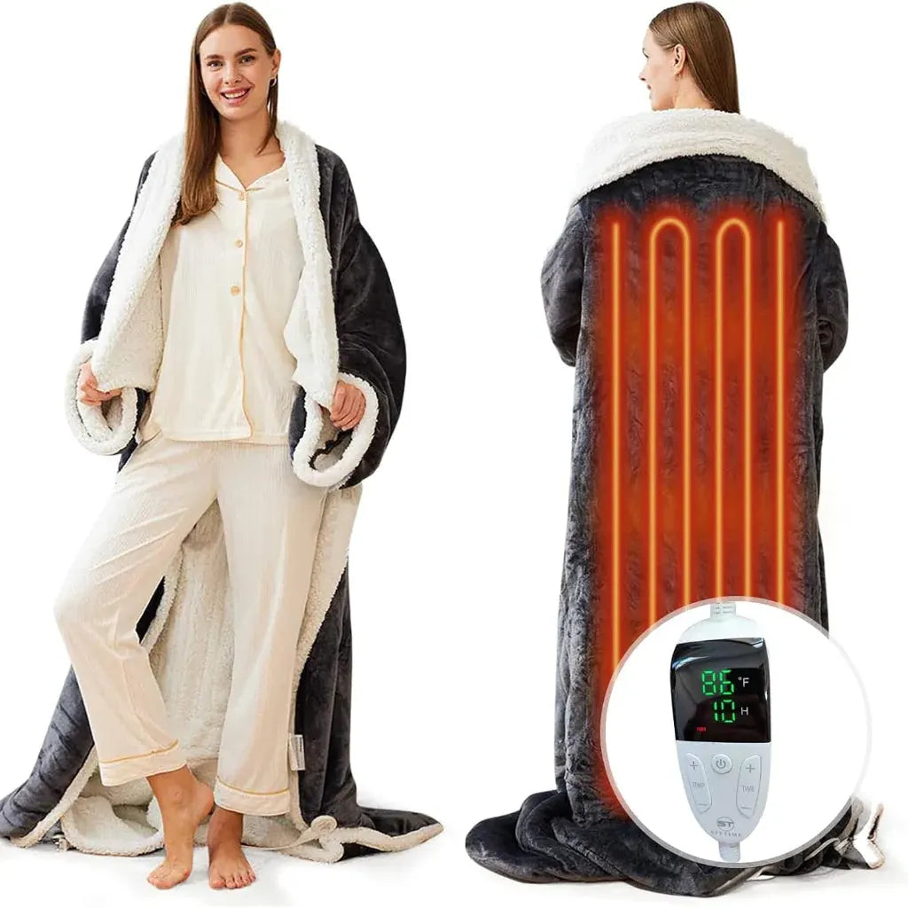 Wearable Electric Heated Throw Blanket for Adults - Winter Warmth