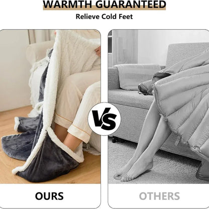 Wearable Sherpa Fleece Heated Throw Blanket for Adults