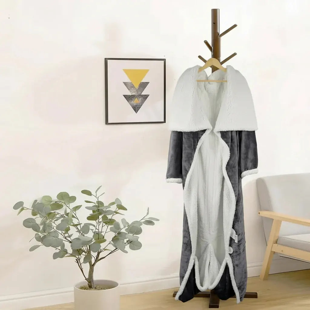 Wearable Sherpa Fleece Heated Throw Blanket for Adults
